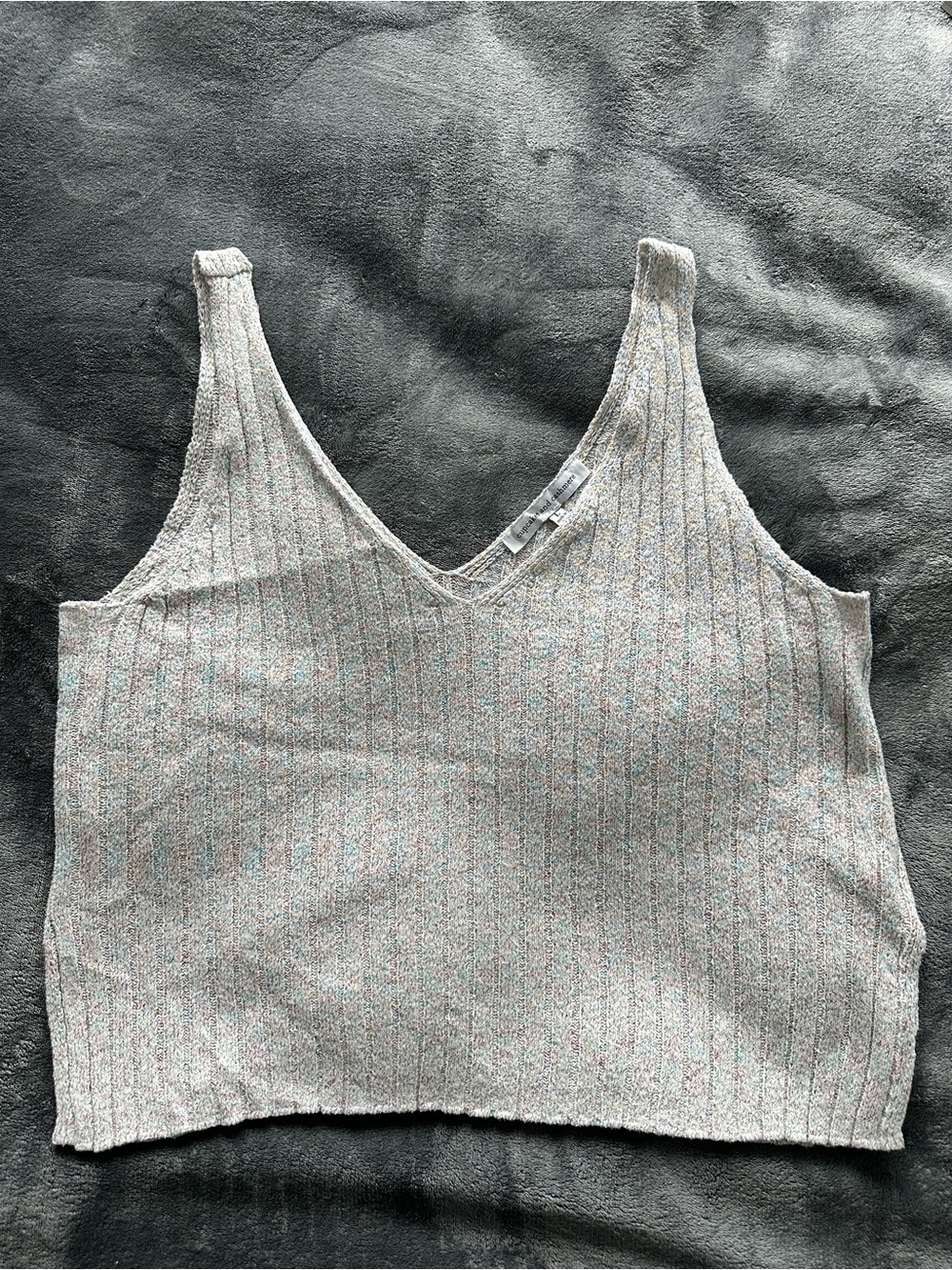 Cupcakes and Cashmere Ribbed Metallic Knit V-Neck Tank Top Multicolor Size L - Picture 15 of 15
